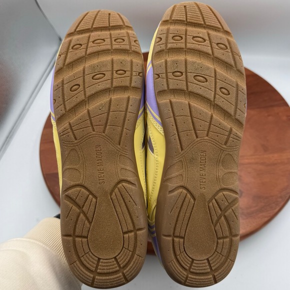 Steve Madden Optimus Lace Up Sneaker Yellow Purple Soccer OPTI07S1 Retro Women 8 - Picture 10 of 12